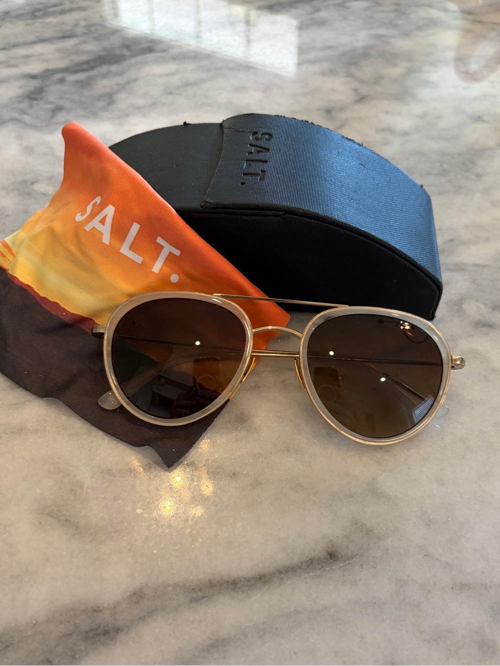 Salt Gold Frame Brown Lens Sunglasses